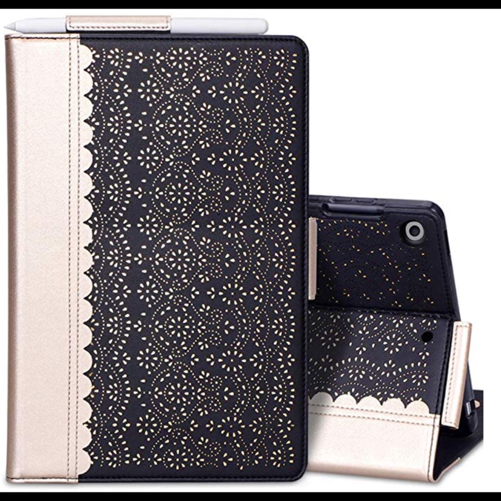 NEW iPad 7th Generation Case,[Luxury Laser Flower]